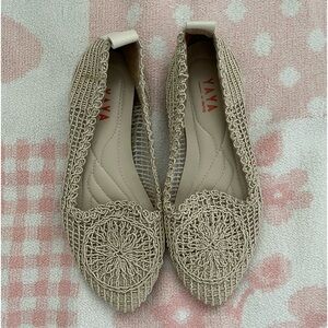 Crochet-Inspired Summer Flat Shoes Size 36